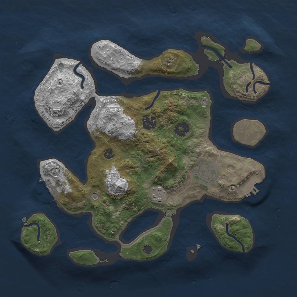 Rust Map: Procedural Map, Size: 3000, Seed: 57676, 14 Monuments