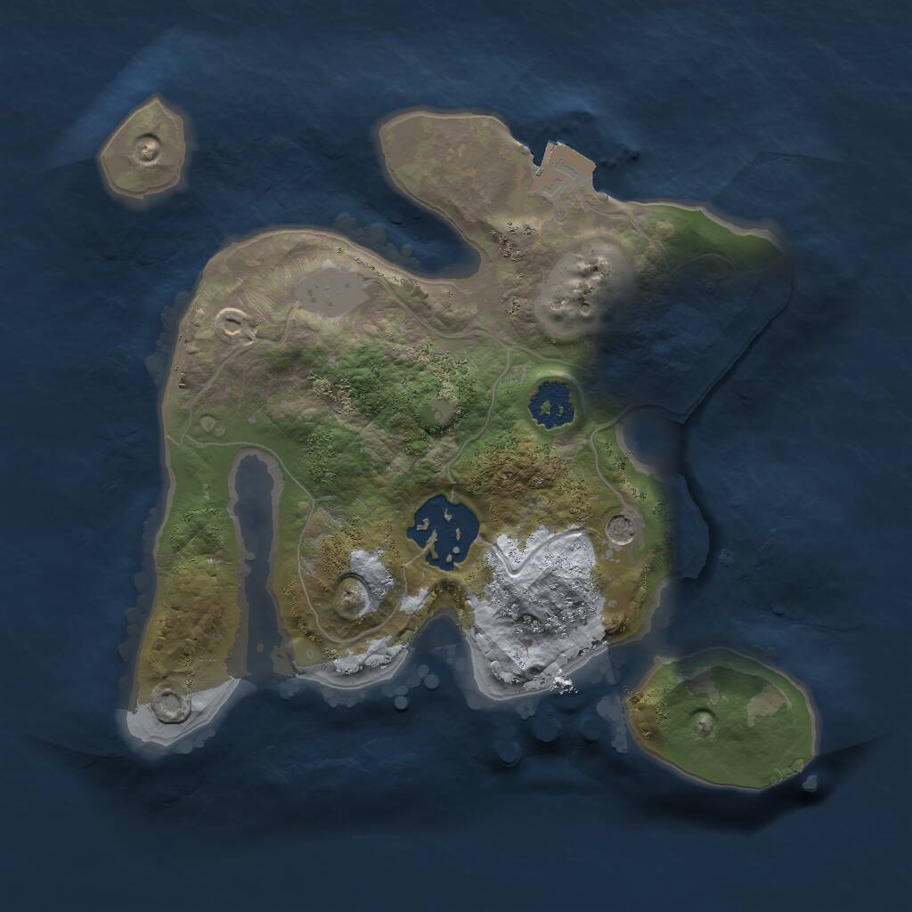 Rust Map: Procedural Map, Size: 2000, Seed: 1366, 3 Monuments