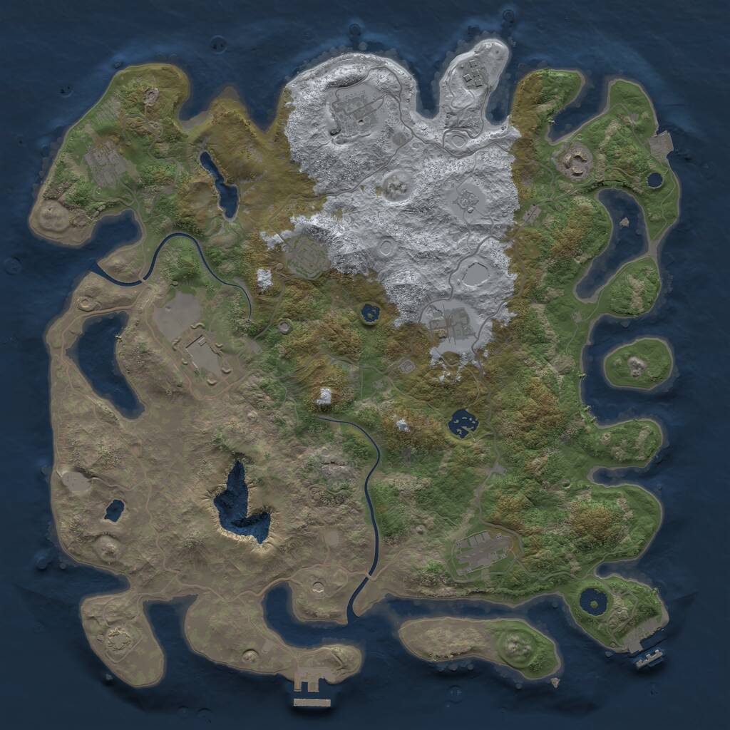 Rust Map: Procedural Map, Size: 4000, Seed: 78538052, 15 Monuments