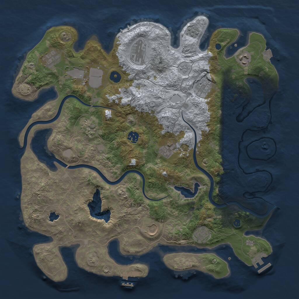 Rust Map: Procedural Map, Size: 4000, Seed: 78538052, 17 Monuments