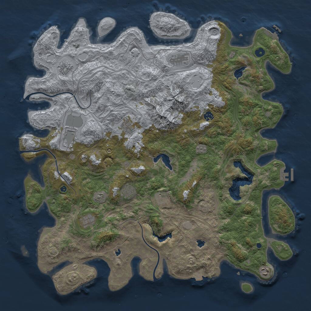 Rust Map: Procedural Map, Size: 5000, Seed: 179643469, 16 Monuments