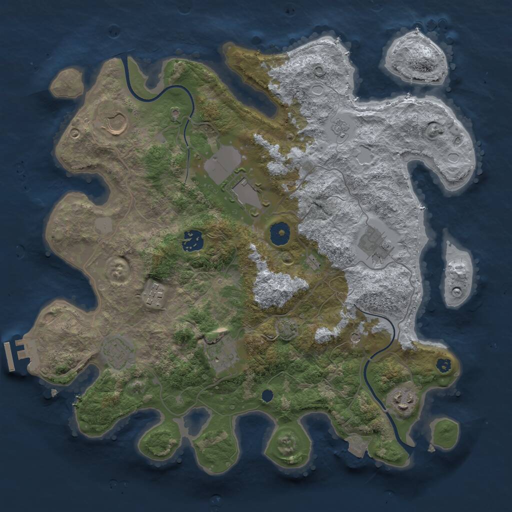 Rust Map: Procedural Map, Size: 3500, Seed: 1805861656, 13 Monuments