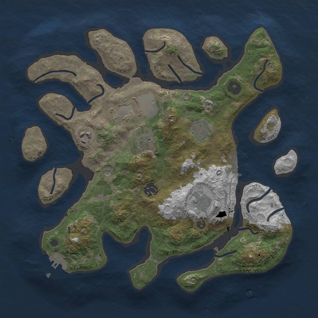 Rust Map: Procedural Map, Size: 3500, Seed: 4795959, 17 Monuments