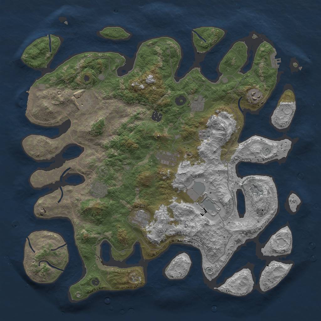 Rust Map: Procedural Map, Size: 4500, Seed: 952107, 20 Monuments