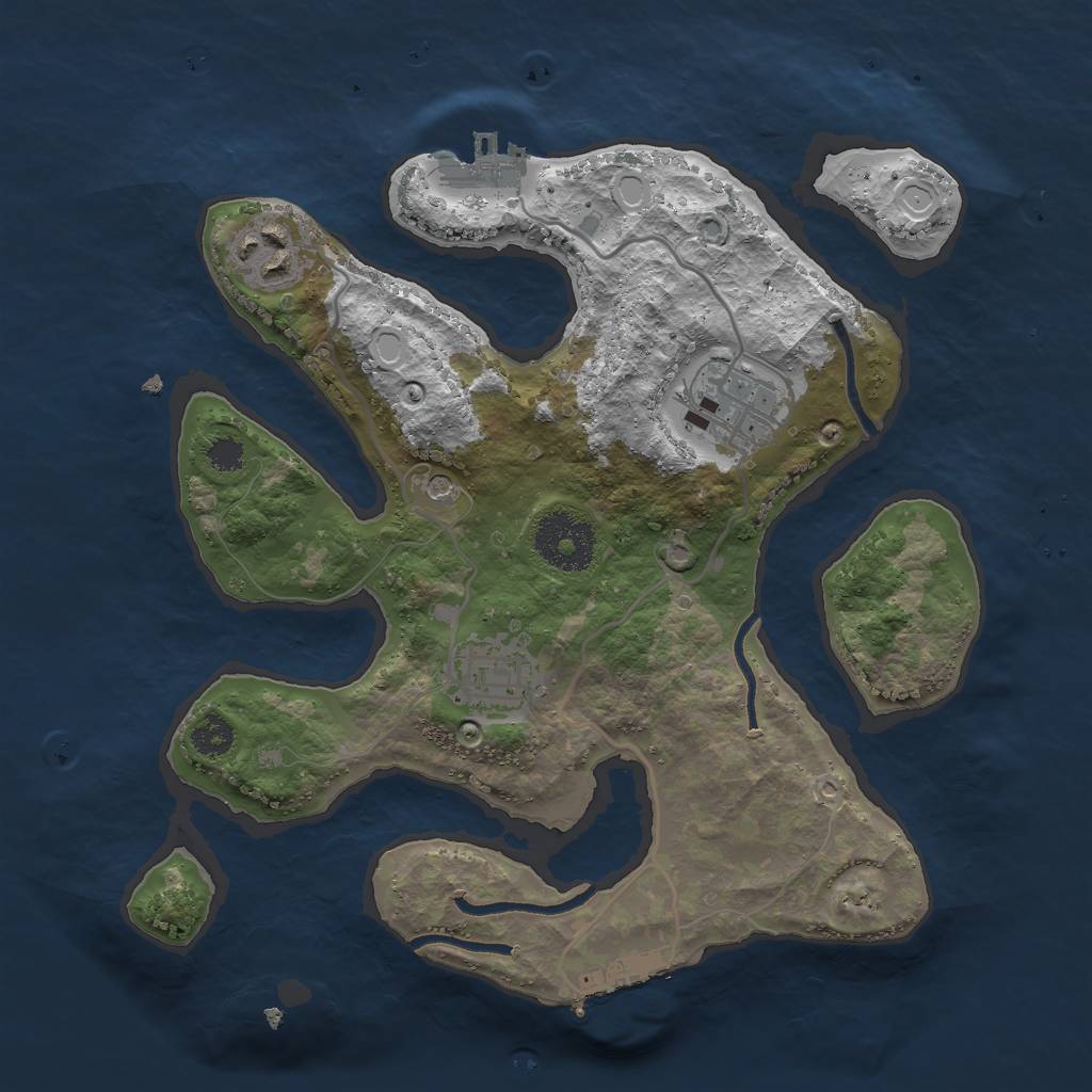 Rust Map: Procedural Map, Size: 2750, Seed: 587469, 14 Monuments