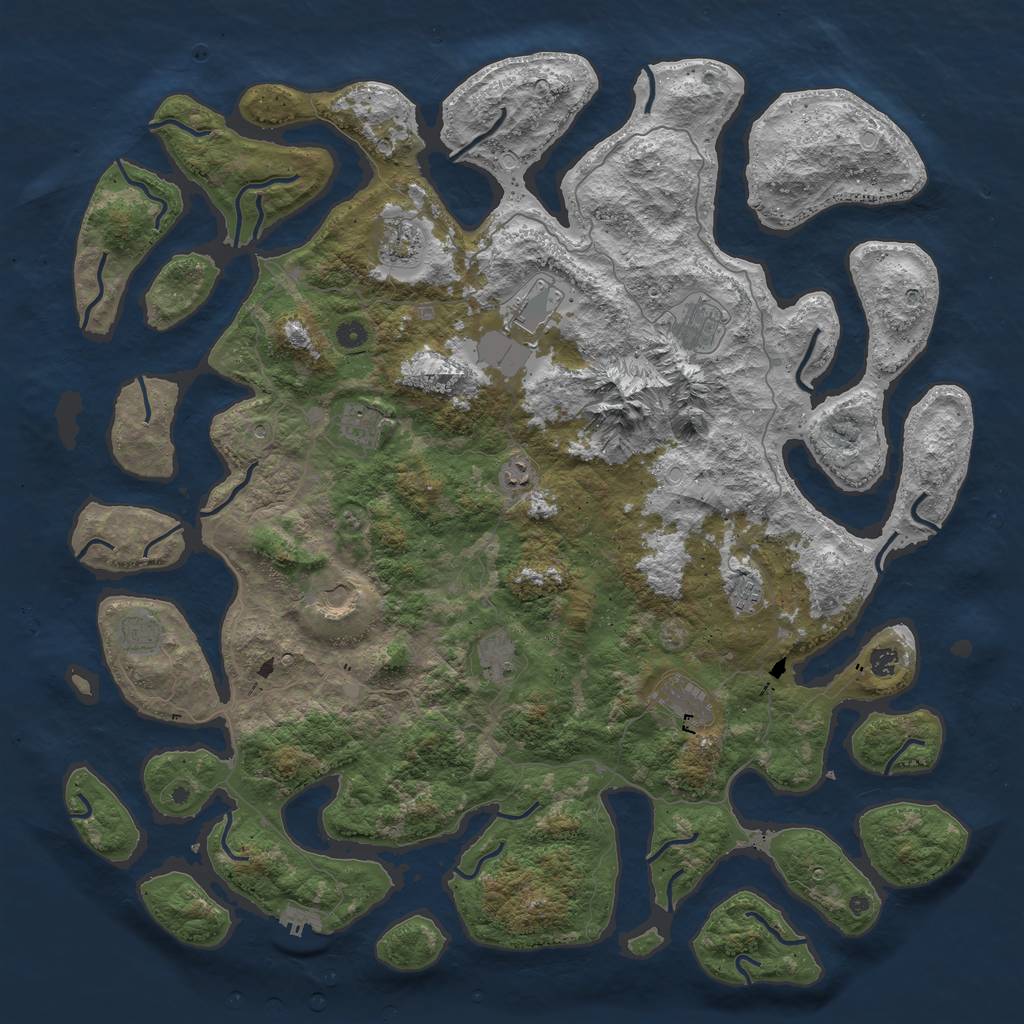 Rust Map: Procedural Map, Size: 5300, Seed: 42069, 21 Monuments