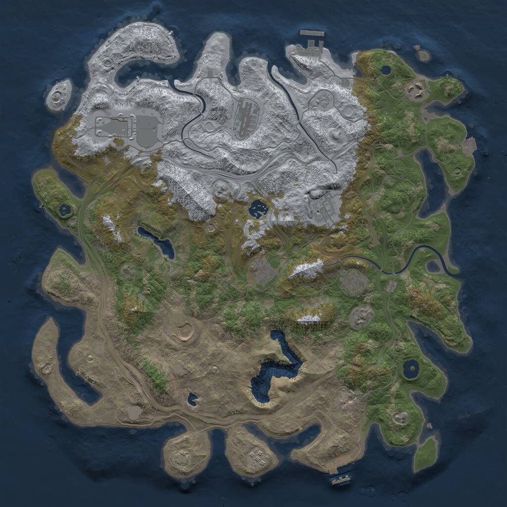 Rust Map: Procedural Map, Size: 4250, Seed: 546444755, 15 Monuments