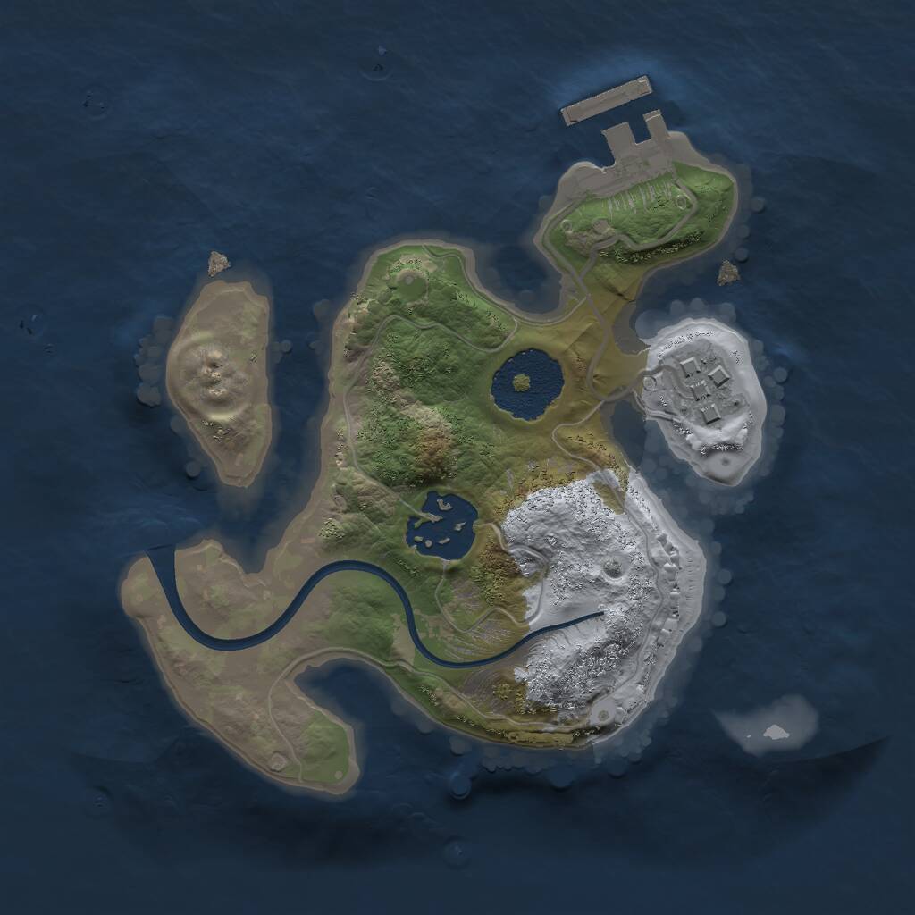 Rust Map: Procedural Map, Size: 2001, Seed: 1639972878, 4 Monuments