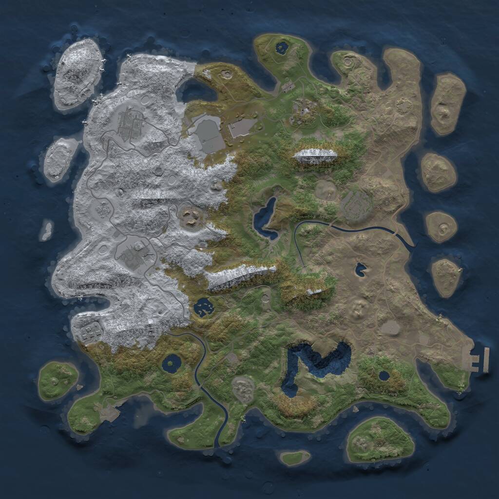 Rust Map: Procedural Map, Size: 4000, Seed: 1514162675, 13 Monuments