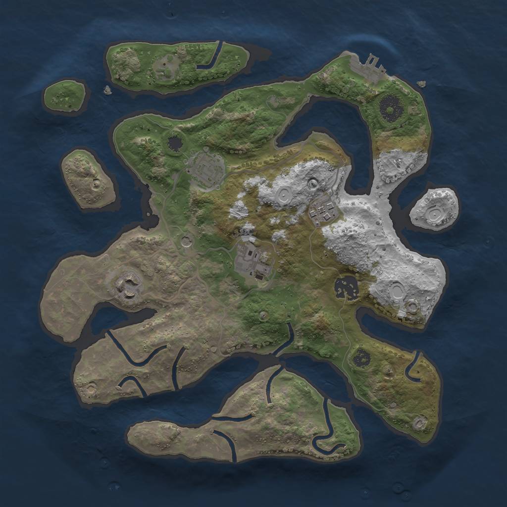 Rust Map: Procedural Map, Size: 3000, Seed: 997098994, 15 Monuments