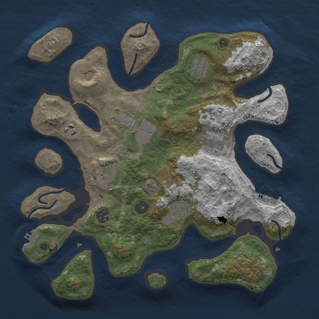 Rust Map: Procedural Map, Size: 3600, Seed: 15082021, 19 Monuments