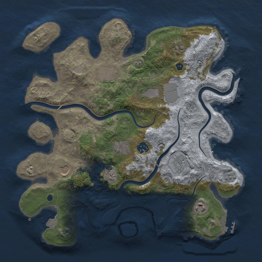 Rust Map: Procedural Map, Size: 3600, Seed: 15082021, 13 Monuments