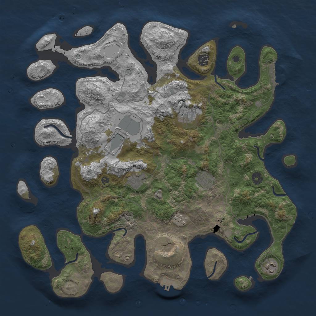 Rust Map: Procedural Map, Size: 4000, Seed: 601757324, 19 Monuments