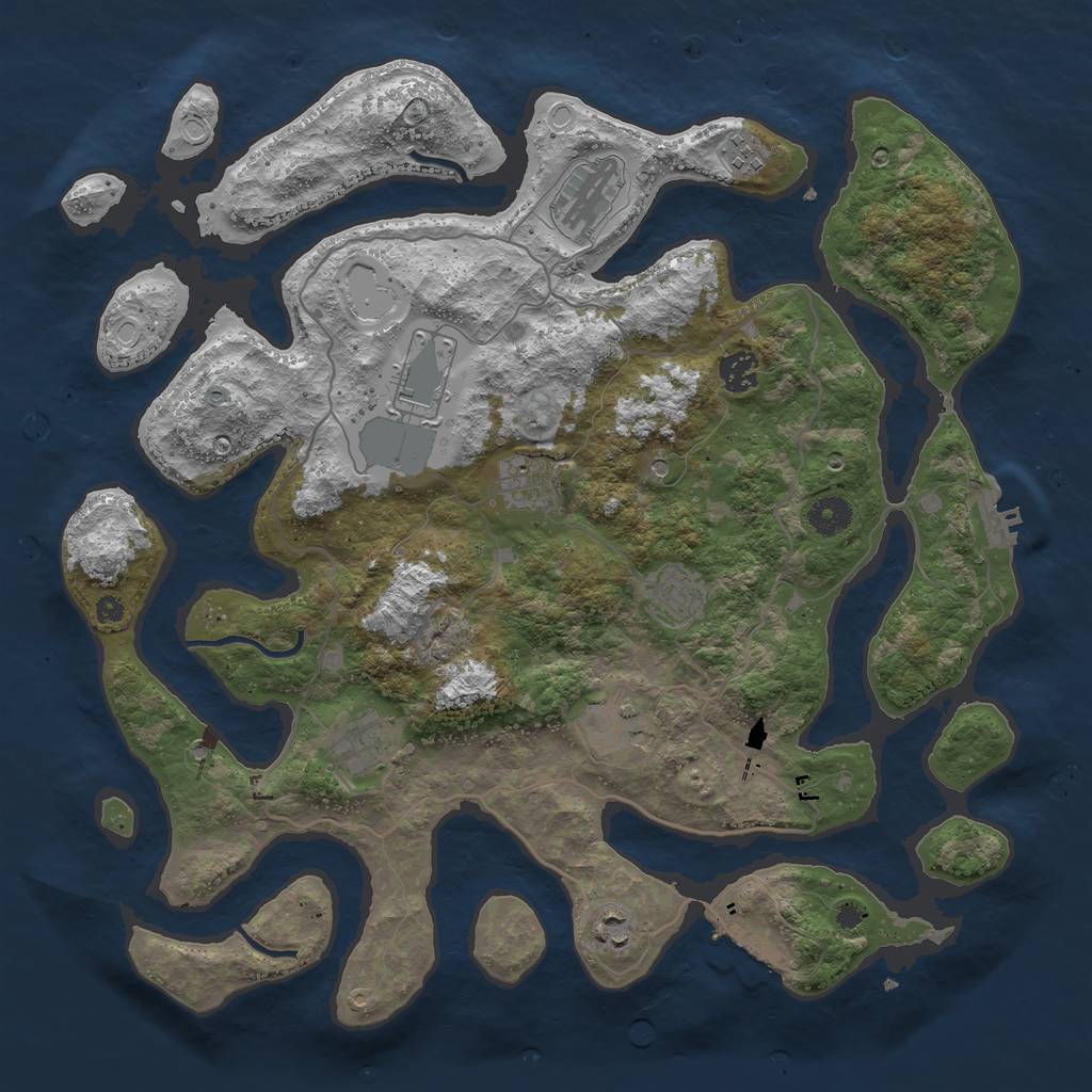 Rust Map: Procedural Map, Size: 4000, Seed: 591881591, 20 Monuments