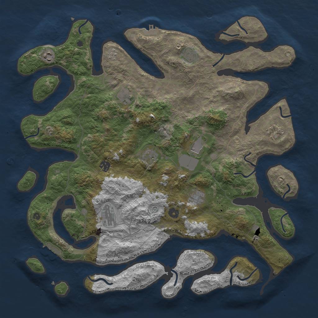 Rust Map: Procedural Map, Size: 4500, Seed: 116777961, 21 Monuments