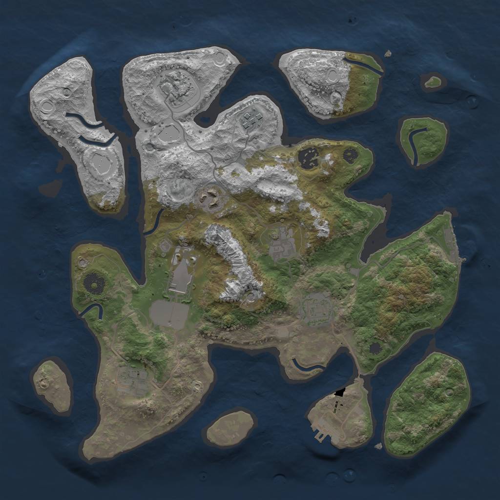 Rust Map: Procedural Map, Size: 3500, Seed: 2247, 19 Monuments