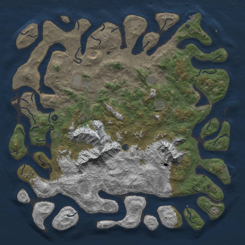 Rust Map: Procedural Map, Size: 6000, Seed: 97095322, 22 Monuments