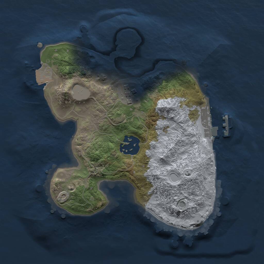 Rust Map: Procedural Map, Size: 2000, Seed: 314387746, 4 Monuments