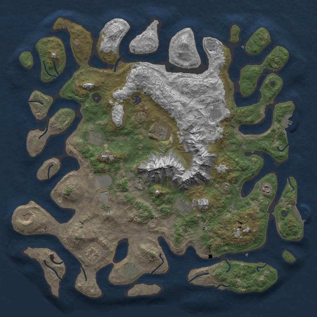 Rust Map: Procedural Map, Size: 5000, Seed: 174700, 22 Monuments