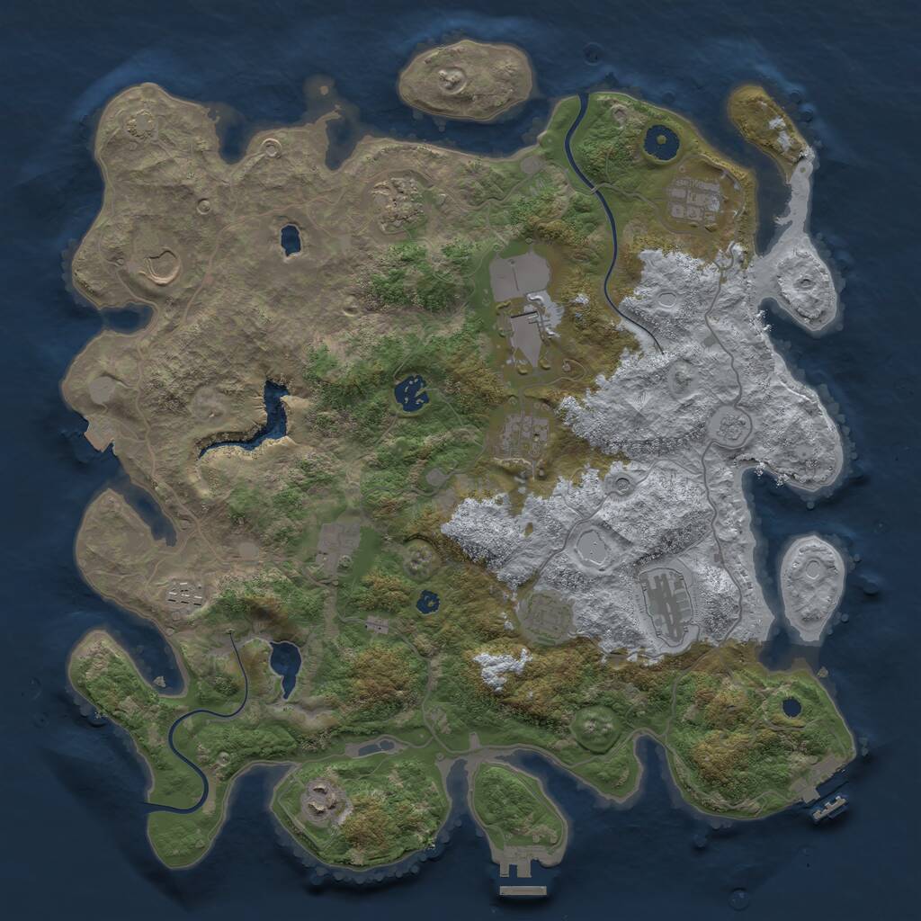 Rust Map: Procedural Map, Size: 4000, Seed: 112102, 17 Monuments