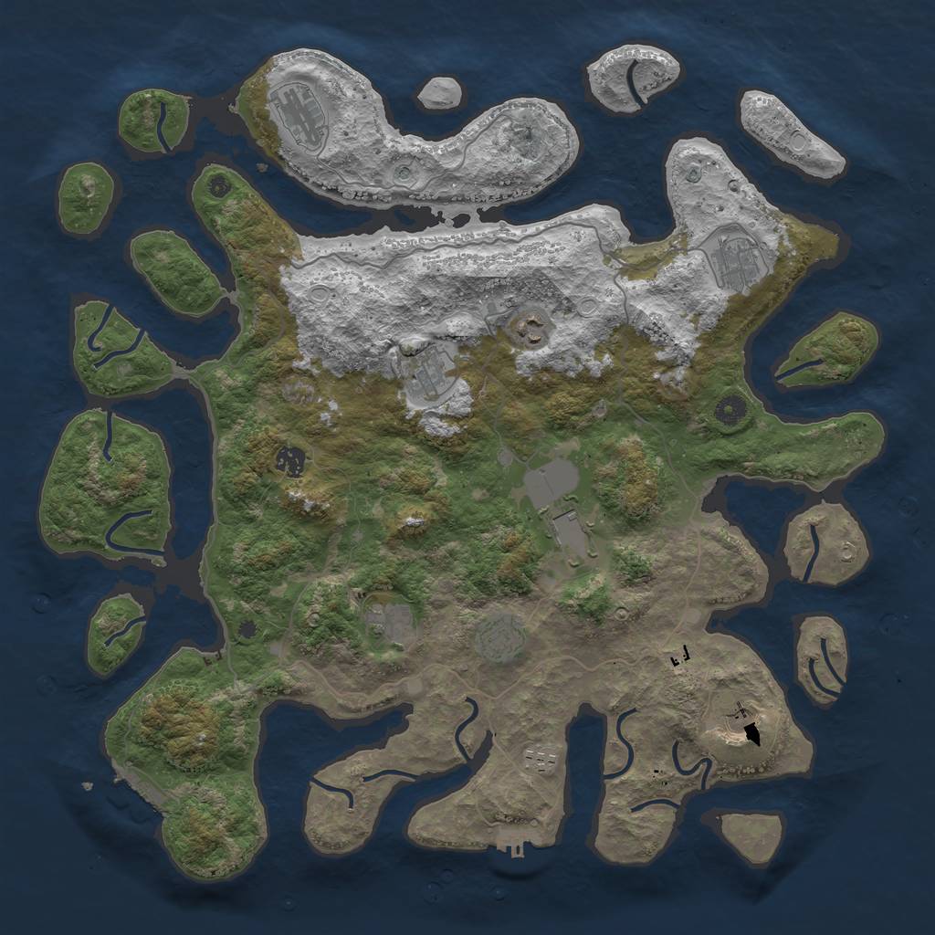 Rust Map: Procedural Map, Size: 4540, Seed: 1, 21 Monuments