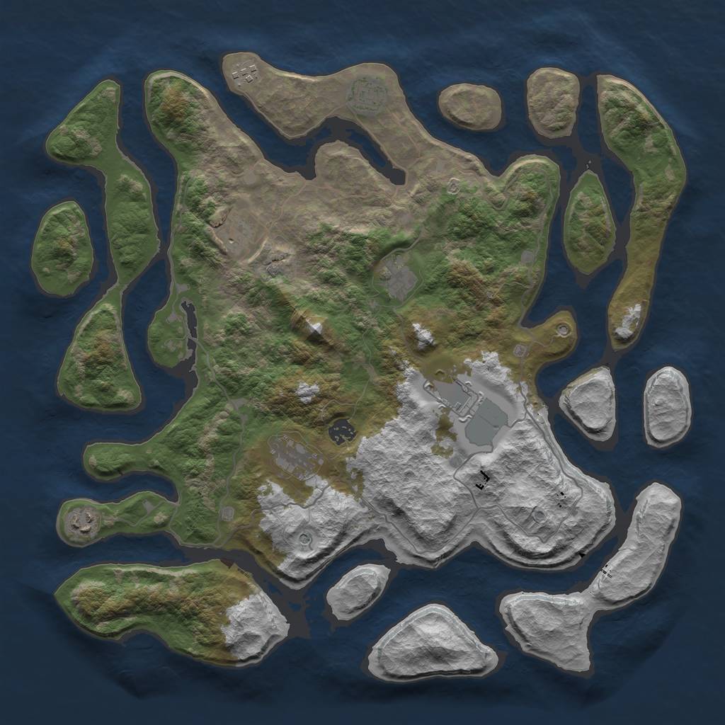 Rust Map: Barren, Size: 4300, Seed: 1199, 11 Monuments