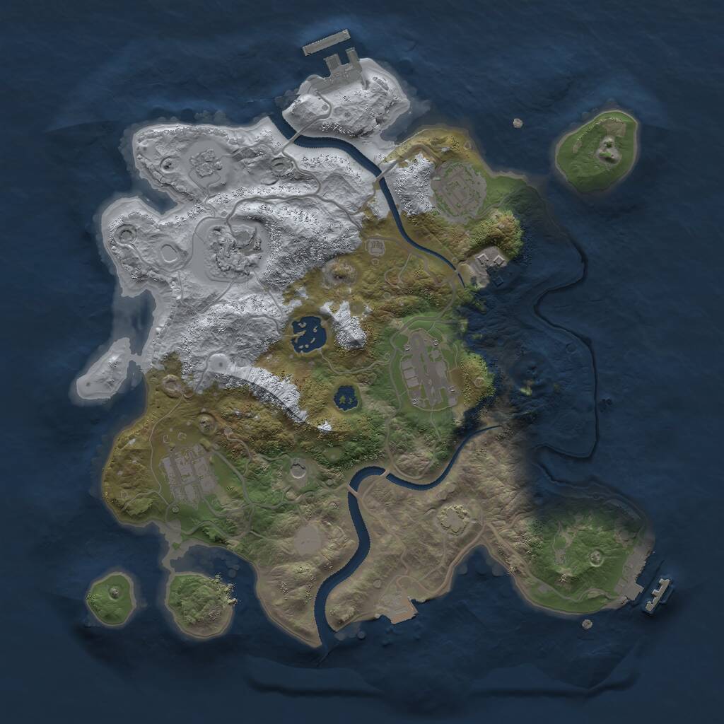 Rust Map: Procedural Map, Size: 3000, Seed: 696420, 12 Monuments