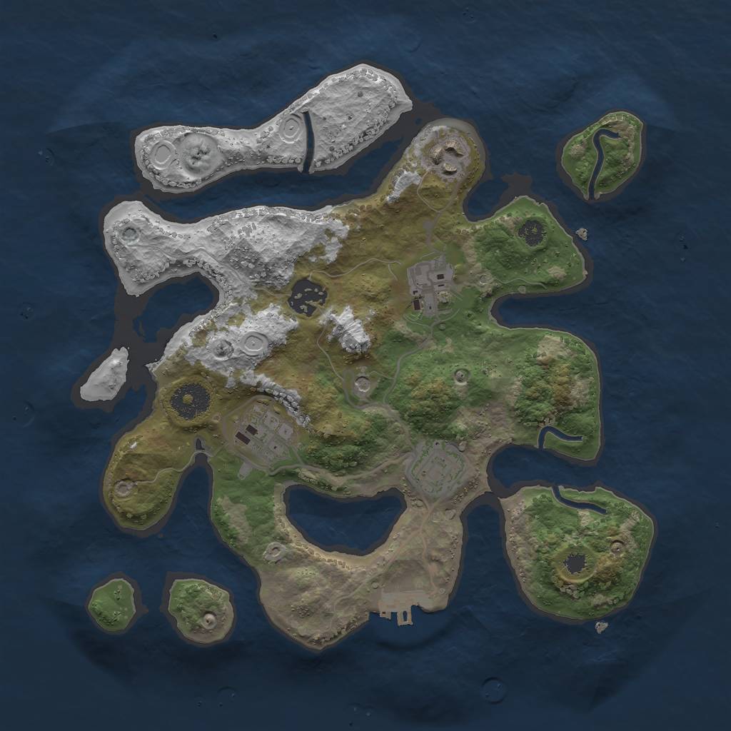 Rust Map: Procedural Map, Size: 3000, Seed: 696420, 15 Monuments