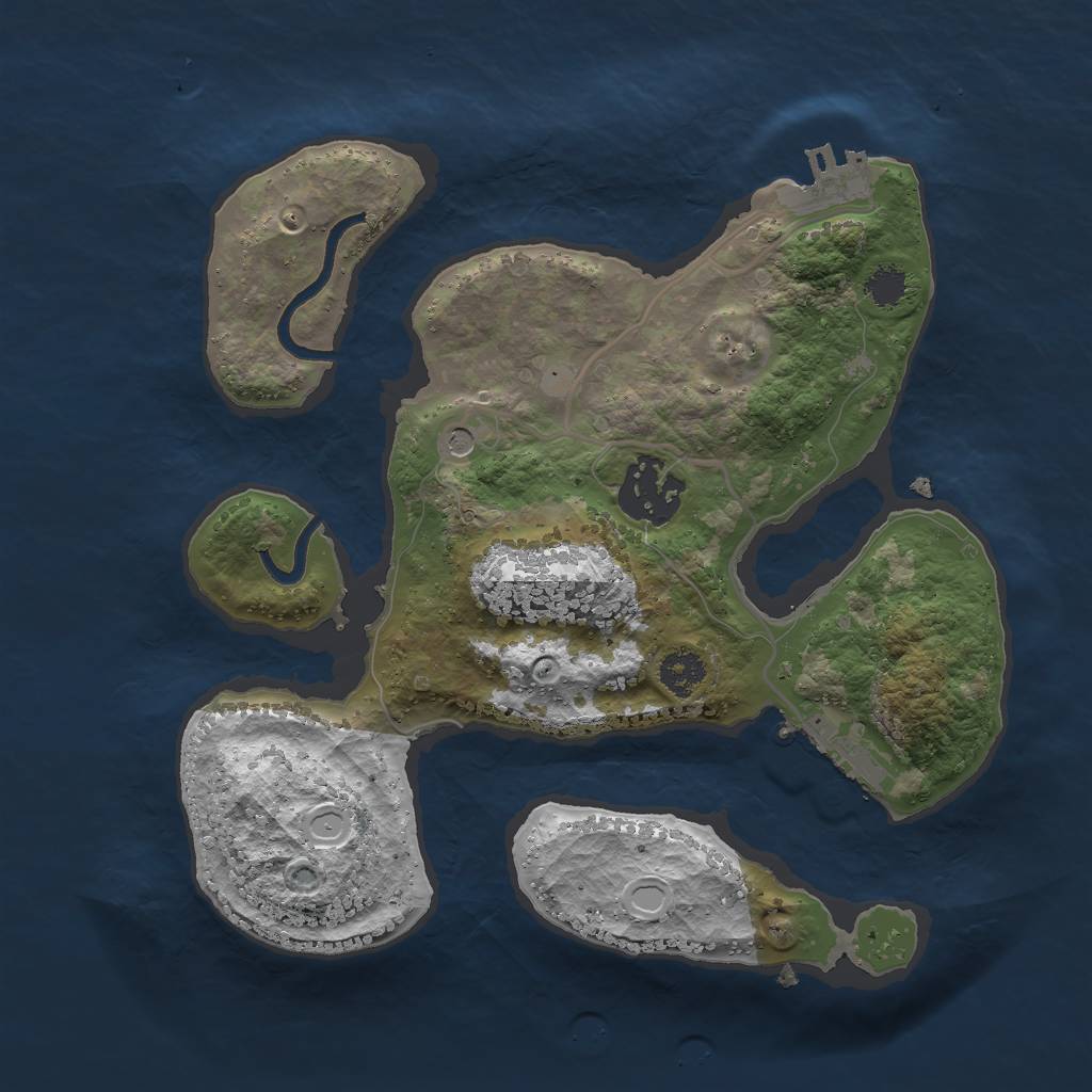 Rust Map: Procedural Map, Size: 2500, Seed: 2360, 12 Monuments