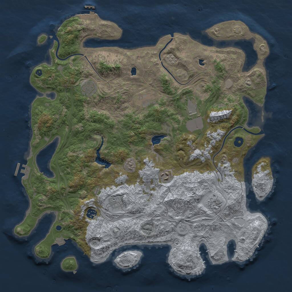 Rust Map: Procedural Map, Size: 4500, Seed: 6782, 14 Monuments