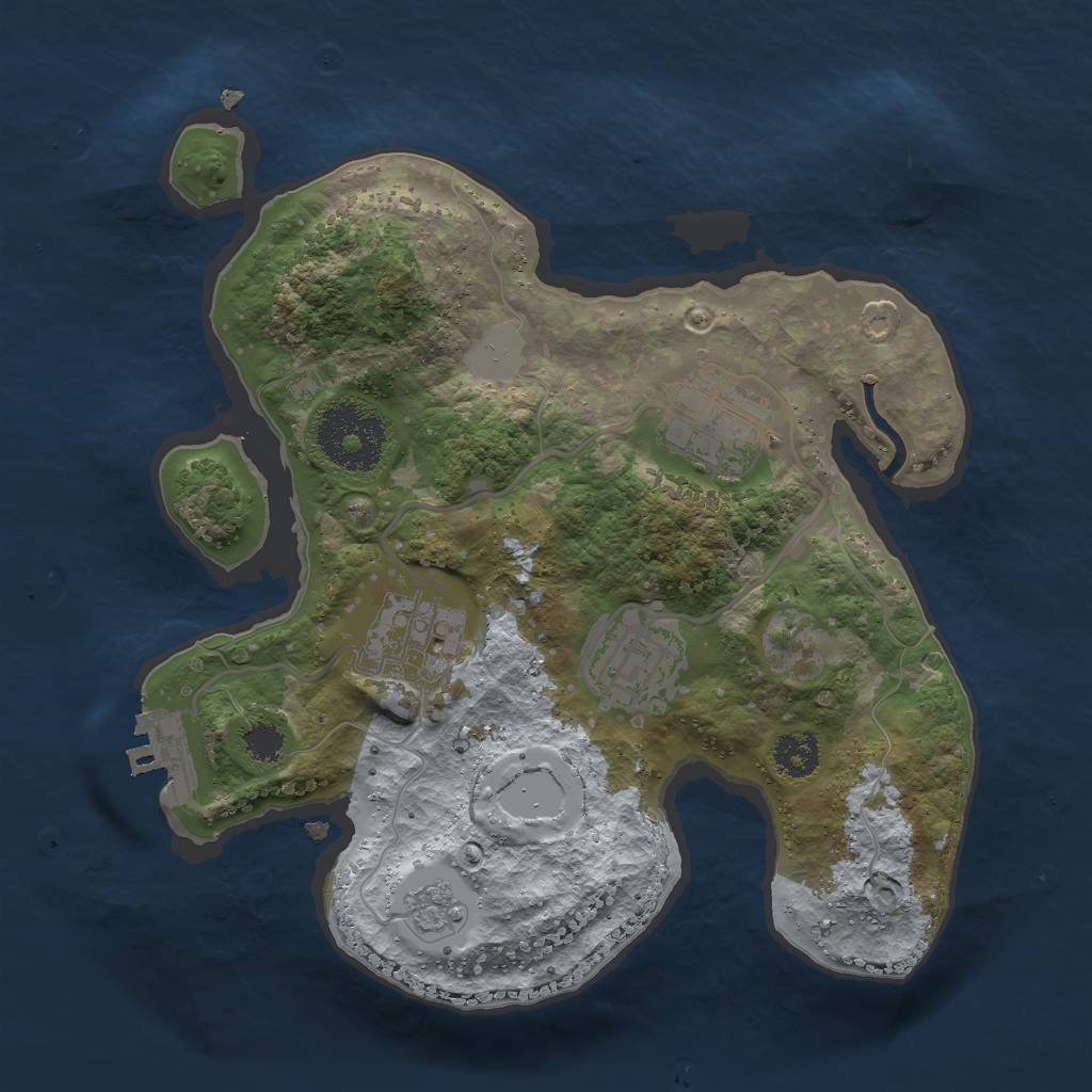 Rust Map: Procedural Map, Size: 2450, Seed: 235225, 8 Monuments