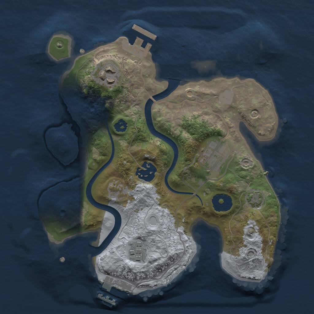 Rust Map: Procedural Map, Size: 2450, Seed: 235225, 8 Monuments