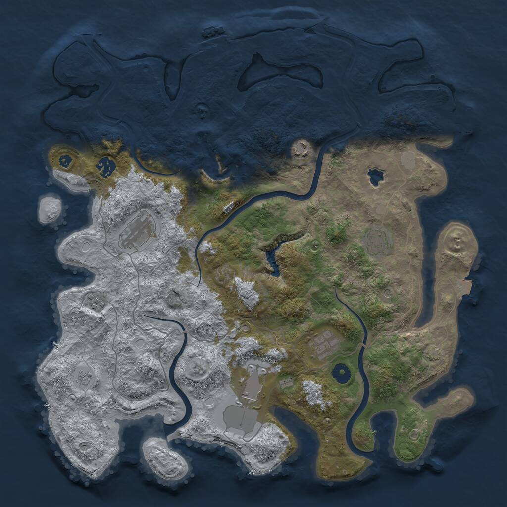 Rust Map: Procedural Map, Size: 4000, Seed: 710, 13 Monuments