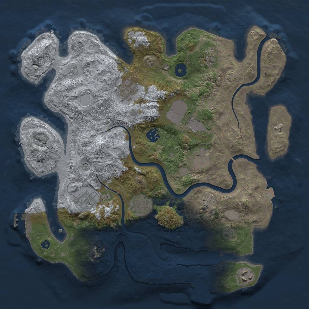 Rust Map: Procedural Map, Size: 3500, Seed: 4088538, 15 Monuments