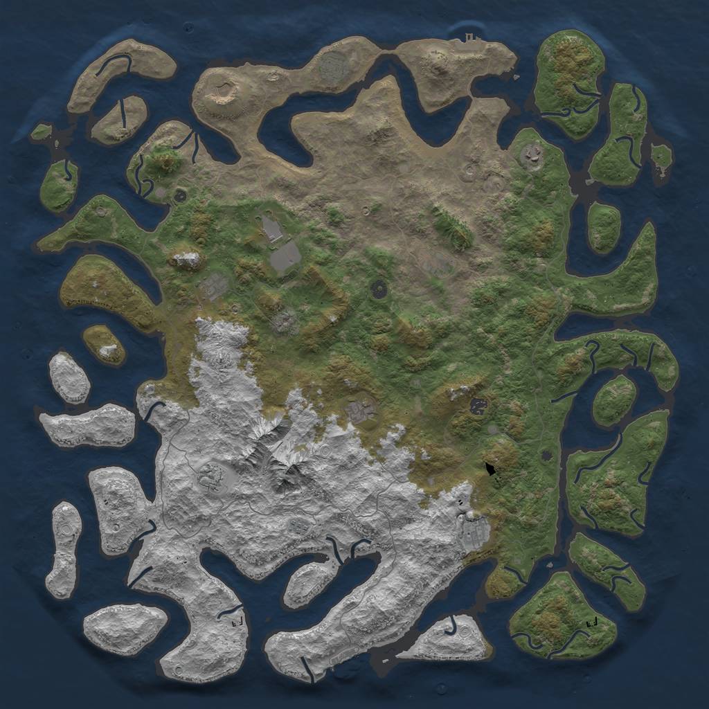 Rust Map: Procedural Map, Size: 6000, Seed: 836862693, 22 Monuments