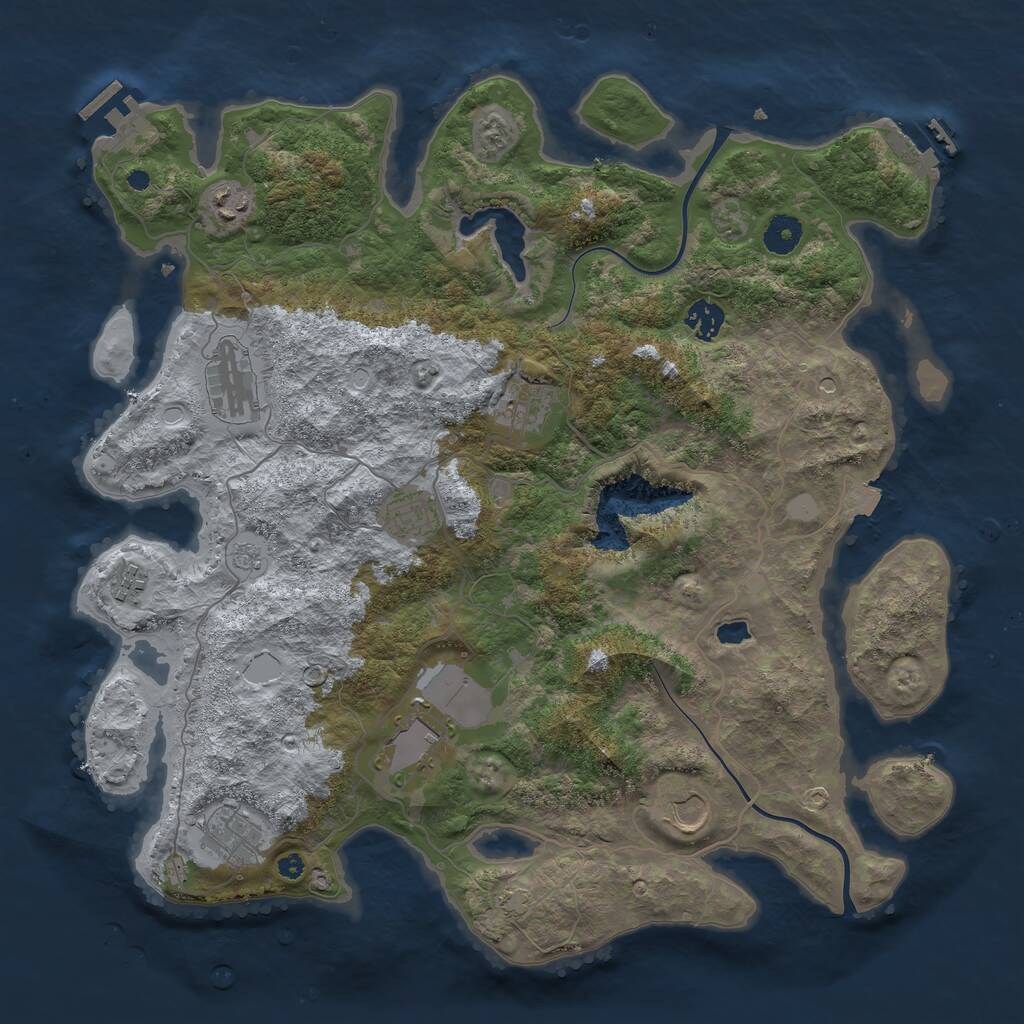 Rust Map: Procedural Map, Size: 4000, Seed: 71538172, 15 Monuments
