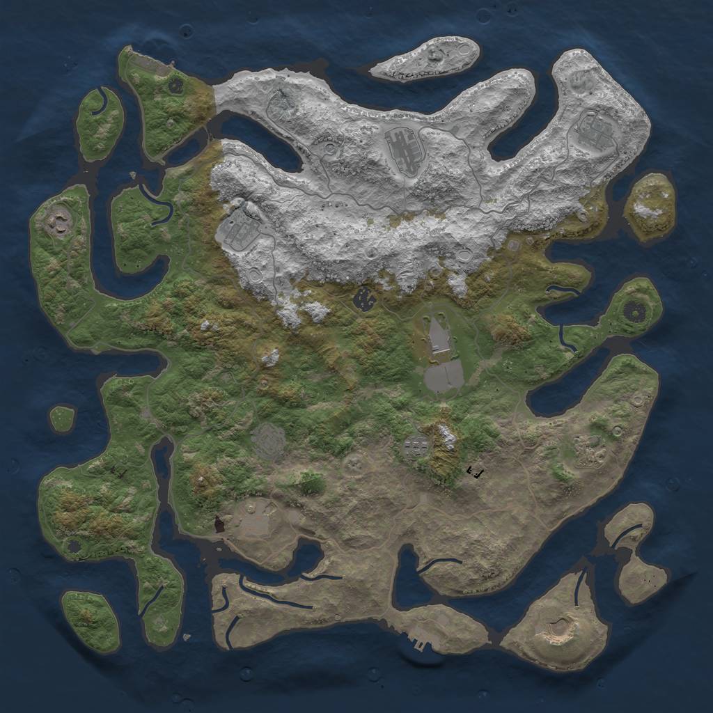 Rust Map: Procedural Map, Size: 4760, Seed: 5400000, 22 Monuments