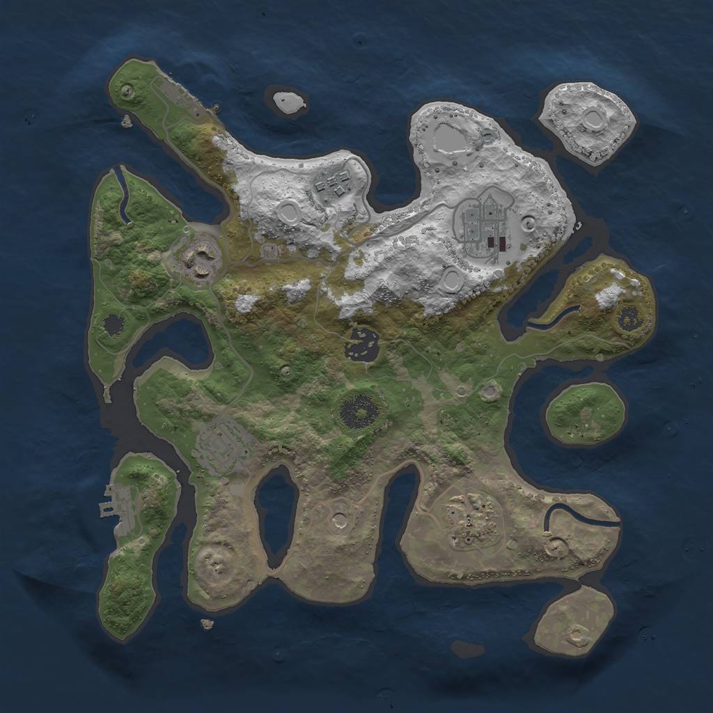 Rust Map: Procedural Map, Size: 3000, Seed: 1878558413, 17 Monuments