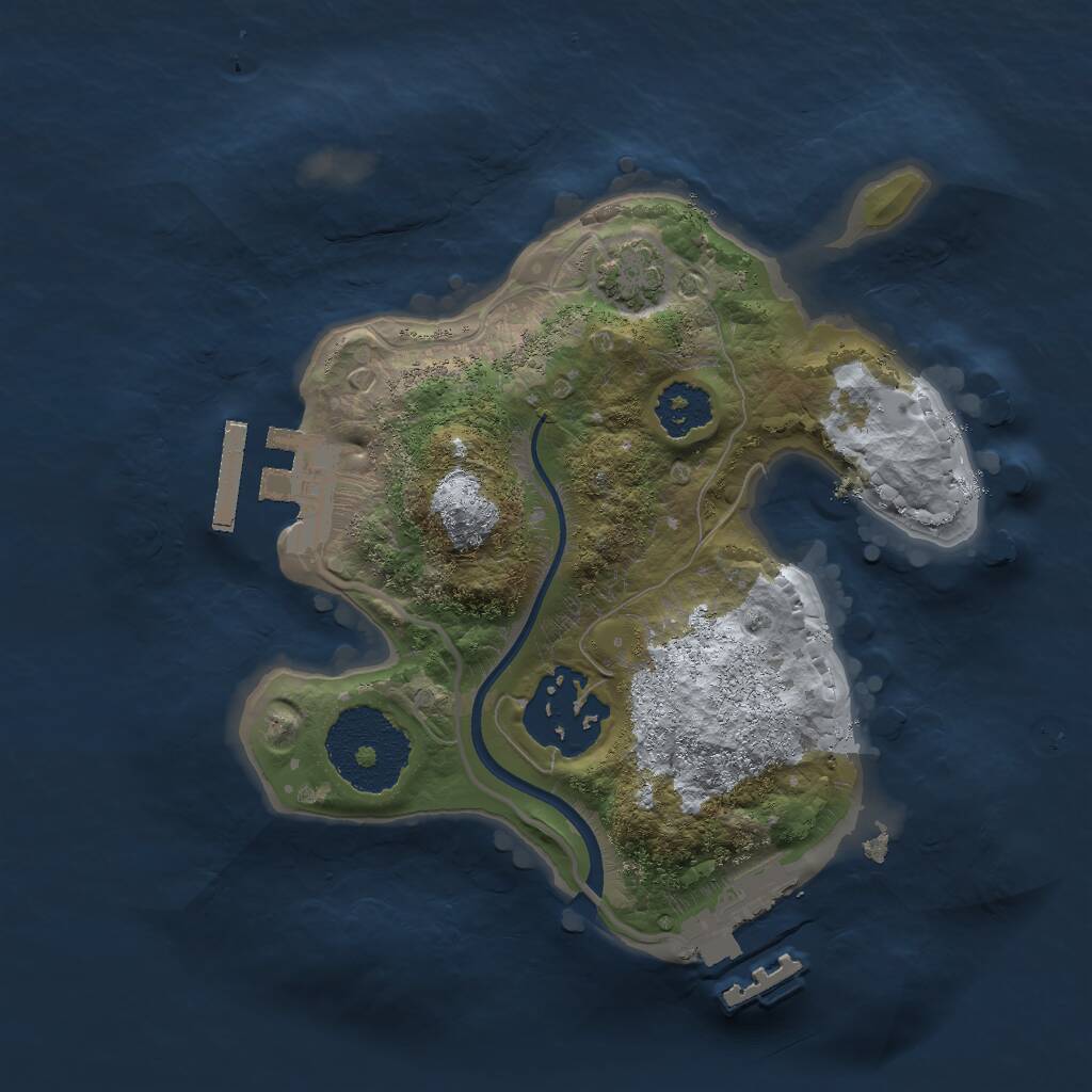 Rust Map: Procedural Map, Size: 2000, Seed: 601908544, 5 Monuments