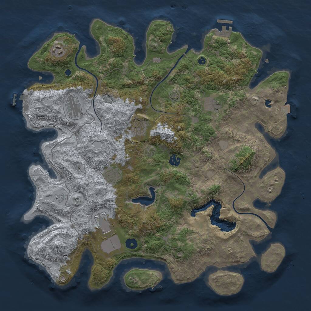 Rust Map: Procedural Map, Size: 4096, Seed: 179360403, 13 Monuments