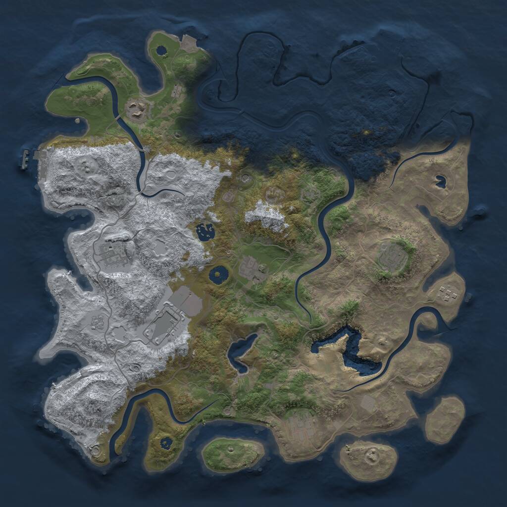 Rust Map: Procedural Map, Size: 4096, Seed: 179360403, 14 Monuments