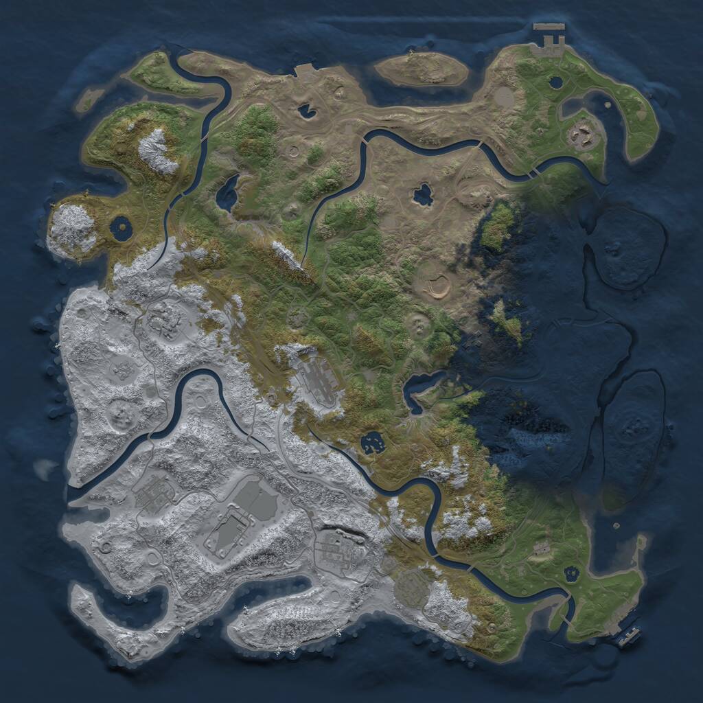 Rust Map: Procedural Map, Size: 4500, Seed: 111608, 16 Monuments