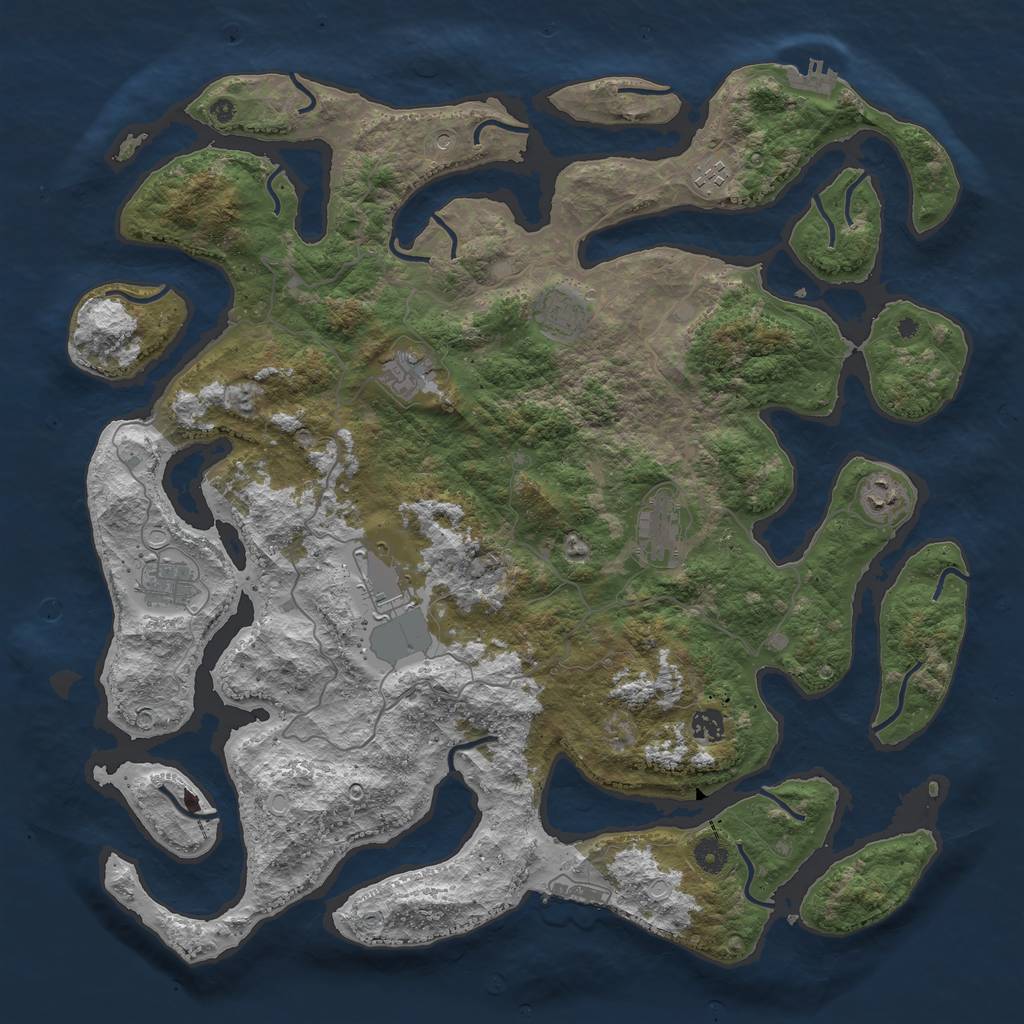 Rust Map: Procedural Map, Size: 4500, Seed: 111608, 19 Monuments