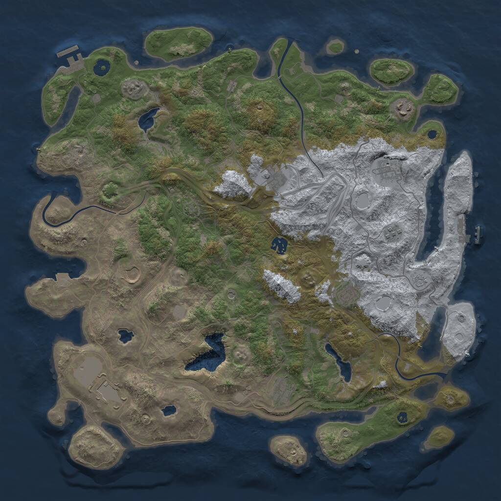 Rust Map: Procedural Map, Size: 4500, Seed: 21608, 15 Monuments