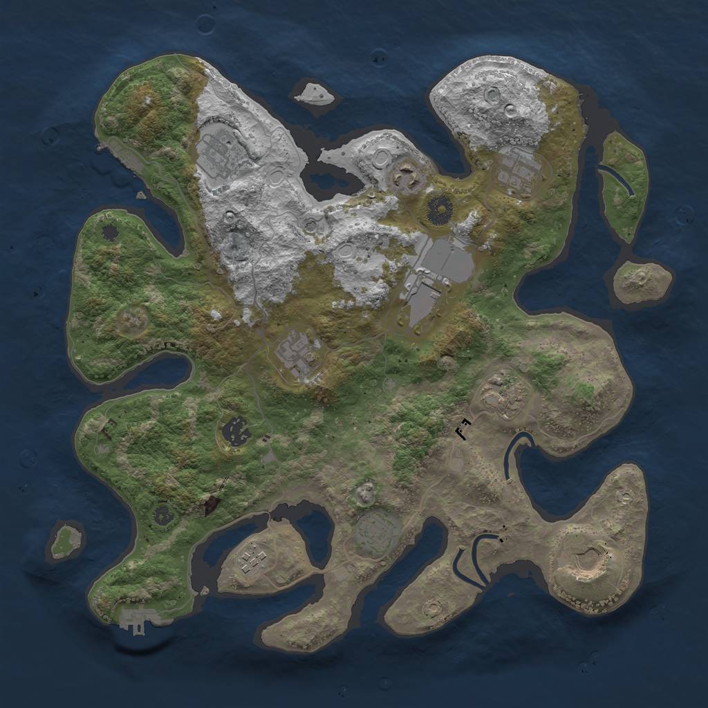 Rust Map: Procedural Map, Size: 3750, Seed: 56788433, 21 Monuments