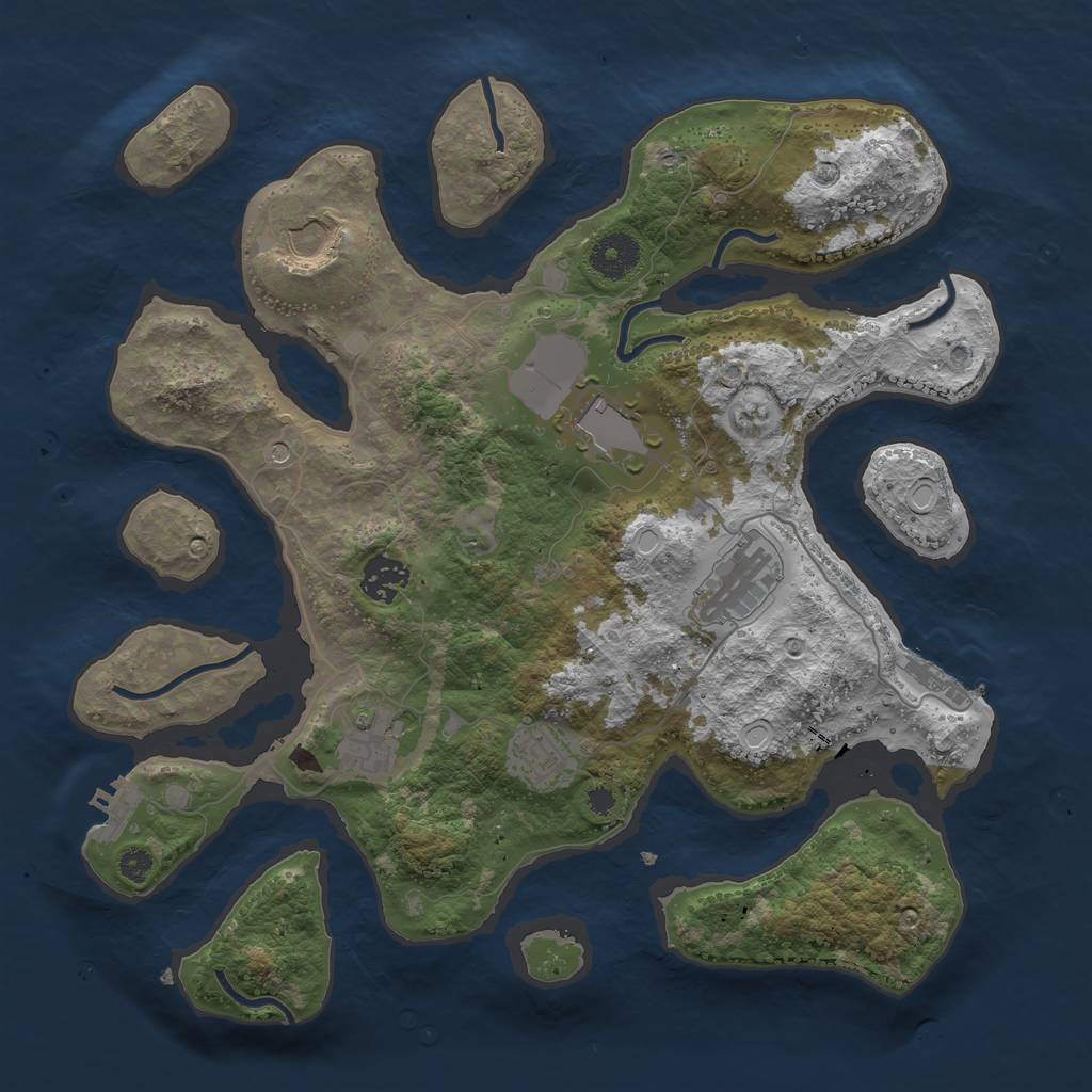 Rust Map: Procedural Map, Size: 3500, Seed: 15082021, 17 Monuments