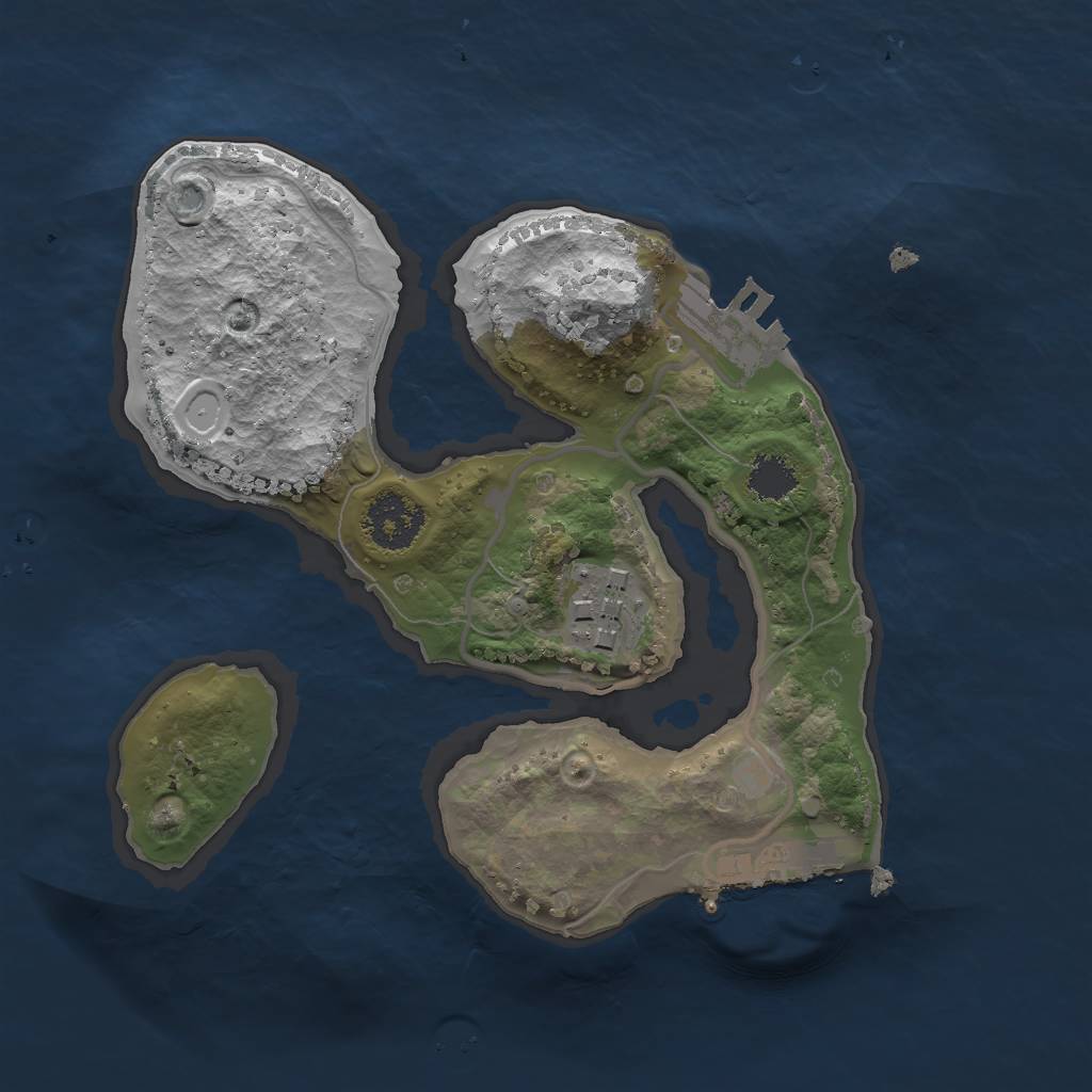 Rust Map: Procedural Map, Size: 2000, Seed: 39570, 10 Monuments