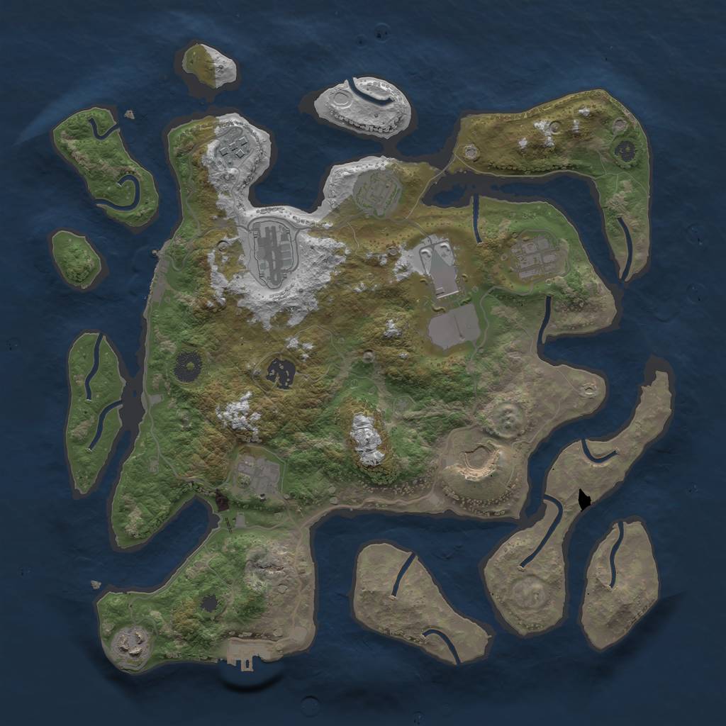 Rust Map: Procedural Map, Size: 3700, Seed: 41308, 19 Monuments