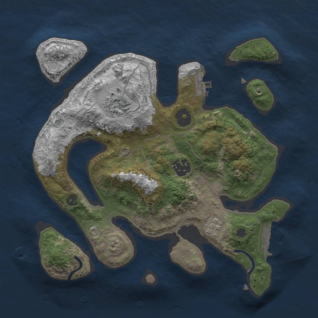 Rust Map: Procedural Map, Size: 2800, Seed: 915774, 13 Monuments