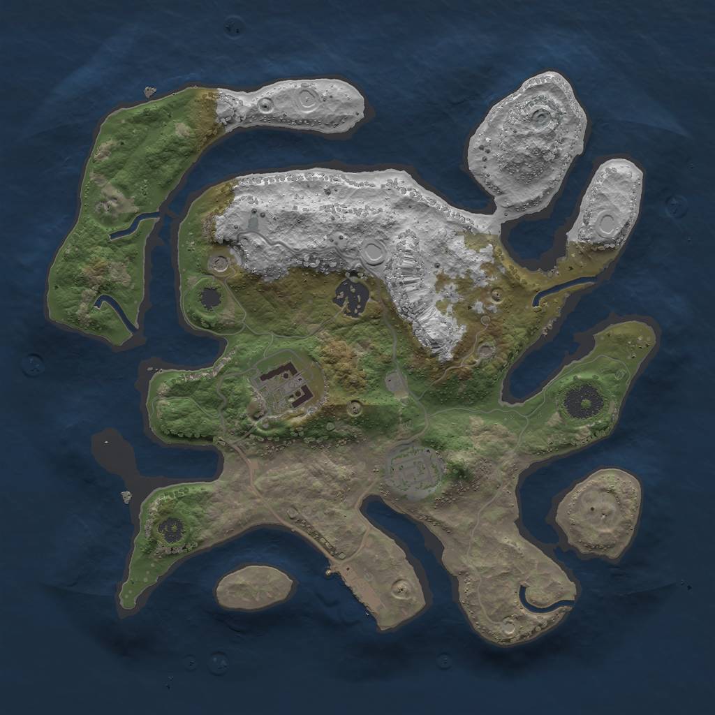 Rust Map: Procedural Map, Size: 3000, Seed: 1934340138, 13 Monuments